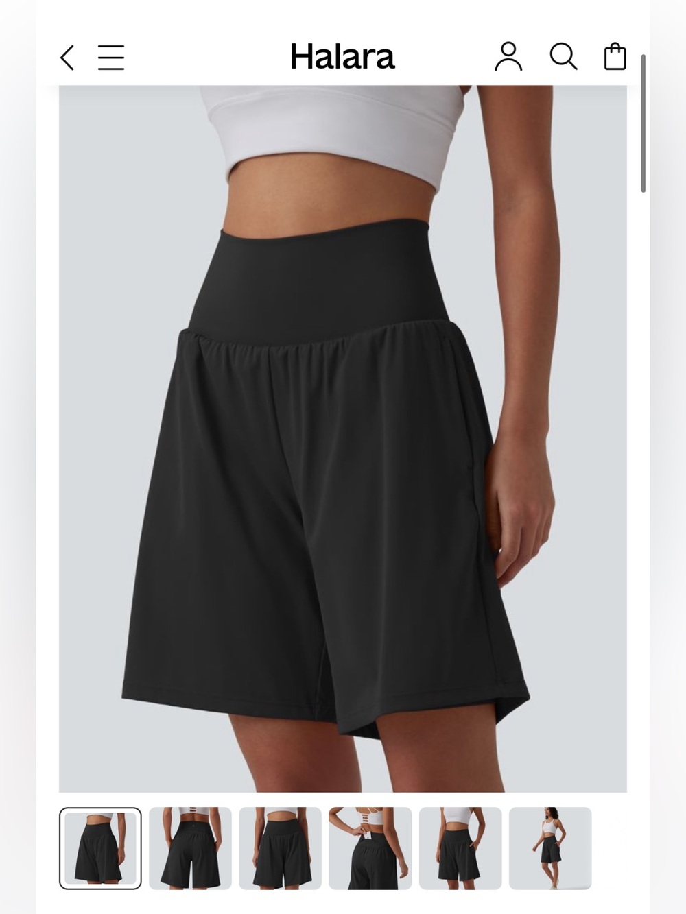 Halara Softly Zero Airy Super High-Waist Black Yoga Shorts 9" Inseam Size M
